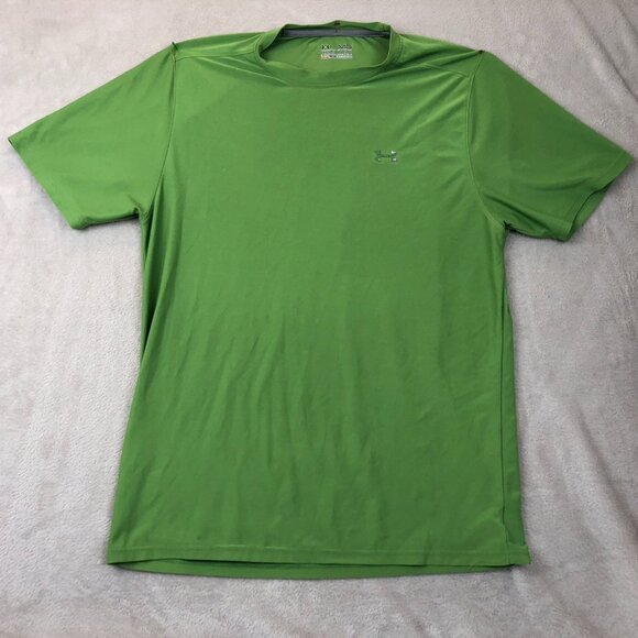 Under Armour Mens T-Shirt Medium HeatGear Short Sleeve Activewear Green Casual - Picture 8 of 9